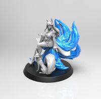 E062 - NSFW character design, The kimino Ahri with Fox design, STL 3D model design print download files