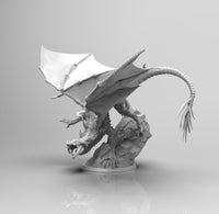 E178 - Legendary dragon statue, The Young black dragon design, STL 3D model design print download files