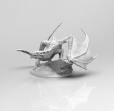 E192 - Legendary dragon statue, The Magma Fire dragon in Young version, STl 3D model design print download file