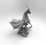 E218 - Legendary dragon design, THe Mini dragon design statue, STL 3D model design print downlaod files