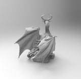 E218 - Legendary dragon design, THe Mini dragon design statue, STL 3D model design print downlaod files
