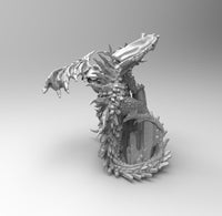 E212 - Legendary dragon design, The Crystal drago nstatue, STL 3D model design print download files