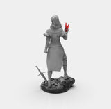 E289 - Games character design, The witch 3 Yennifer female statue, STL 3D model design print download files