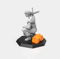 E296 - Movie character design, The money heist female character statue, STL 3D model design print download files print download files