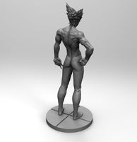 A030 - Anime character design, the one punch garou with spike hair, STL 3D model design print download files