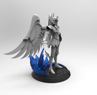 E227 - Anime character design, The Hyoga God Divine character design with ice base statue, STL 3D model design print dow