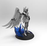 E227 - Anime character design, The Hyoga God Divine character design with ice base statue, STL 3D model design print dow