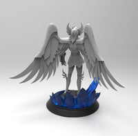 E227 - Anime character design, The Hyoga God Divine character design with ice base statue, STL 3D model design print dow