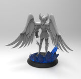 E227 - Anime character design, The Hyoga God Divine character design with ice base statue, STL 3D model design print dow