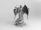 B454 - Character design statue, The female angel warrior, STL 3D model design print download print