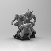 E317 - Comic character design statue, The Transformation of Werewolf Statue, STL 3D model design print downlaod files