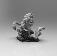 E317 - Comic character design statue, The Transformation of Werewolf Statue, STL 3D model design print downlaod files