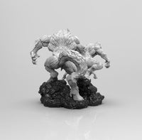 E317 - Comic character design statue, The Transformation of Werewolf Statue, STL 3D model design print downlaod files