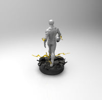 E318 - Comic character design, The Flashie Man with skull head, STL 3D model design print download files