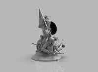 A371 - Comic character design statue, CA and America Flag, STL 3D model design print download files