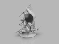 A371 - Comic character design statue, CA and America Flag, STL 3D model design print download files