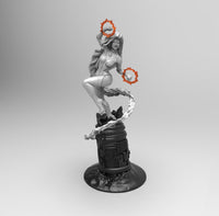 E303 - Comic character design, The star girl with fire, STL 3D model design print download files