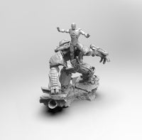 E324 - Comic character design , The iron Men with Hulk Booster, STL 3D model design print download files