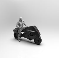 E333 - Comic character design, The Judge Dred and the bike, STL 3D model design print download files