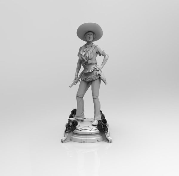 E335 - Comic character design, The Lady Mechanieca statue, STL 3D model design print download files