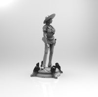 E335 - Comic character design, The Lady Mechanieca statue, STL 3D model design print download files