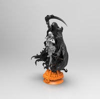 E336 - Demon Character design, The Demon with a women statue, STL 3D model design print download files