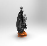 E336 - Demon Character design, The Demon with a women statue, STL 3D model design print download files