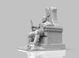 A392 - Games character design, Kratos with throne, STL 3D model design print download files