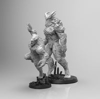 E338 - Legendary creature design, The Yeti elder and the young statue, STl 3D model design print download files
