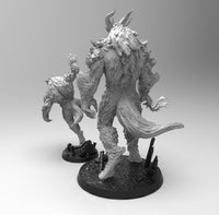 E338 - Legendary creature design, The Yeti elder and the young statue, STl 3D model design print download files