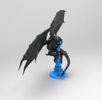 E339 - Legendary dragon design, The Blackie Armor scale dragon statue, STL 3D model design print download files