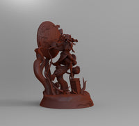 A338 - Anime character design, The Bamboo Girl statue, STL 3D model design print download files