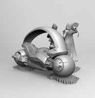 B029 - Dragon Ballz Cyber Version Bulma and Vegeta with Bike, STL 3D Model Design print