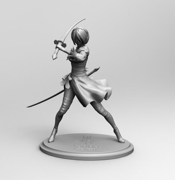 B047 - Yorha, Nier, ( Mask, Without mask, and without skirt ) Game Character STL 3D model design Print