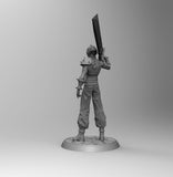 B052 - Final Fantasy 7 games character, Cloud Strife, STL 3D Model design print