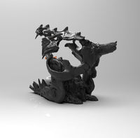 E346 - Waifu character design, The dragon skull girl with small dragon, STL 3D model design print download files