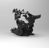 E346 - Waifu character design, The dragon skull girl with small dragon, STL 3D model design print download files