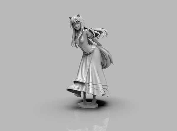 A413 - Anime character design, The Waifu Nine tail Fox Design statue, STL 3D model design print download files