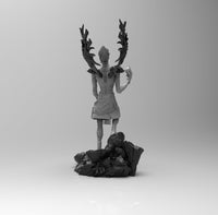 E353 - Anime character design, The Dead note demon eating apple statue, STL 3D model design print download files