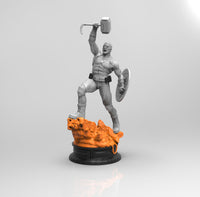 E356 - Comic character design, The Mask men with shield and hammer, STL 3D model design print download files