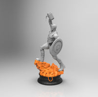 E356 - Comic character design, The Mask men with shield and hammer, STL 3D model design print download files