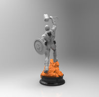 E356 - Comic character design, The Mask men with shield and hammer, STL 3D model design print download files