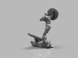 A399 - Comic Character design, The CA with shield statue, STL 3D model design print download file