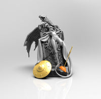 E348 - Anime character design statue, The Bathories girl with dragon, STL 3D model design print download files