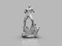 A421 - Comic character design, The iron Guy with shield, STL 3D model design print download file