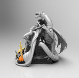 E348 - Anime character design statue, The Bathories girl with dragon, STL 3D model design print download files