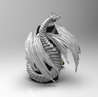 E348 - Anime character design statue, The Bathories girl with dragon, STL 3D model design print download files