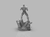 A421 - Comic character design, The iron Guy with shield, STL 3D model design print download file