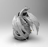 E348 - Anime character design statue, The Bathories girl with dragon, STL 3D model design print download files