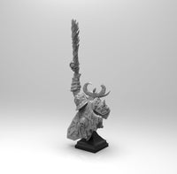 E349 - Legendary character design bust, The Viking with firesword, STL 3D model design print download files